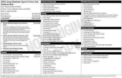 Used 2023 Jeep Gladiator Sport Crew Cab 4WD Pickup for sale #19816Q - photo 2