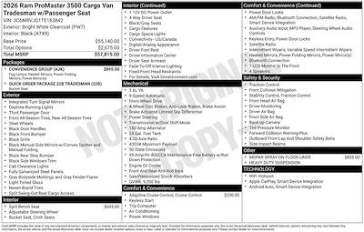 New 2026 Ram ProMaster 3500 High Roof Empty Cargo Van for sale #D43600 - photo 2