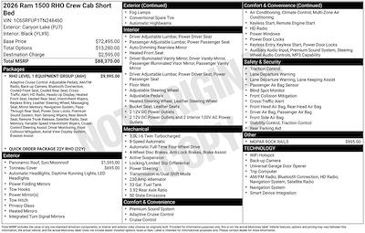 New 2026 Ram 1500 TRX Crew Cab 4WD Pickup for sale #D43700 - photo 2