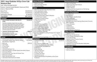 2021 Jeep Gladiator Crew Cab 4WD Pickup for sale #J43147A - photo 2