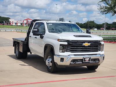 New 2024 Chevrolet Silverado 3500 Work Truck Double Cab 4x4 8' 6" Bedrock Steel Flatbed Truck with Gooseneck Hitch for sale #RF281805 - photo 1