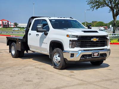 New 2024 Chevrolet Silverado 3500 Work Truck Double Cab 4x4 8' 6" Bedrock Steel Flatbed Truck with Gooseneck Hitch for sale #RF283070 - photo 1