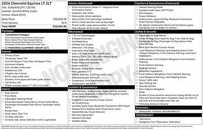 New 2026 Chevrolet Equinox LT AWD SUV for sale #100790A - photo 1