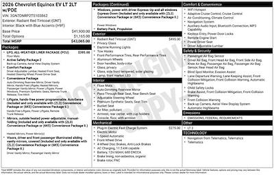 New 2026 Chevrolet Equinox EV LT SUV for sale #103862A - photo 2