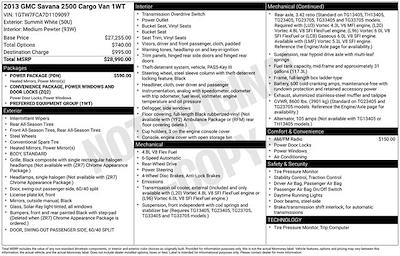Used 2013 GMC Savana 2500 Empty Cargo Van for sale #109097A - photo 2