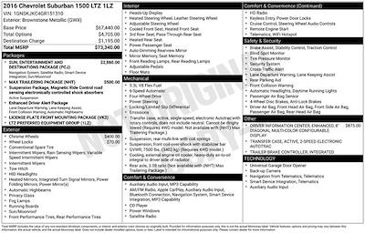 Used 2016 Chevrolet Suburban LTZ for sale #151310B - photo 2