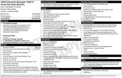 New 2026 Chevrolet Silverado 1500 LT Crew Cab 4x4 Pickup for sale #159303 - photo 1