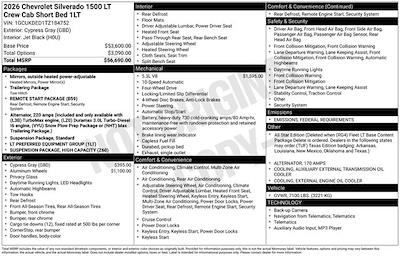 New 2026 Chevrolet Silverado 1500 LT Crew Cab 4WD Pickup for sale #184752A - photo 1