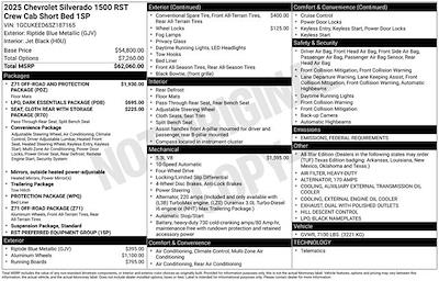 New 2025 Chevrolet Silverado 1500 RST Crew Cab 4x4 Pickup for sale #187165 - photo 2