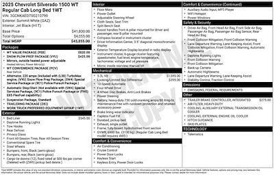 New 2025 Chevrolet Silverado 1500 Work Truck Regular Cab 4WD Pickup for sale #210790 - photo 2
