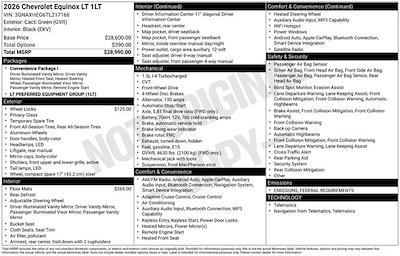 New 2026 Chevrolet Equinox LT SUV for sale #217166 - photo 1