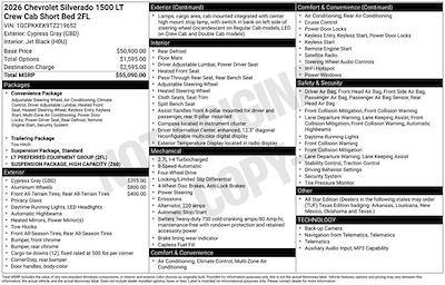 New 2026 Chevrolet Silverado 1500 LT Crew Cab for sale #219652 - photo 1