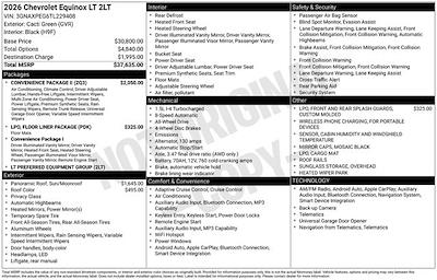 New 2026 Chevrolet Equinox LT for sale #229408 - photo 1