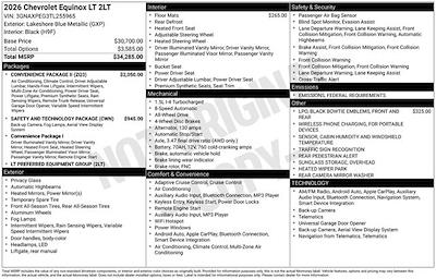New 2026 Chevrolet Equinox LT AWD SUV for sale #255965 - photo 1