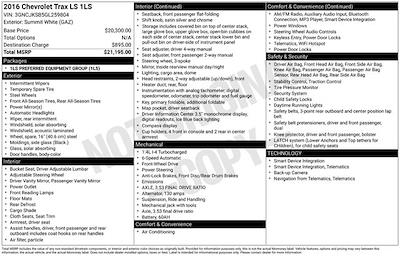 Used 2016 Chevrolet Trax LS for sale #259804 - photo 2