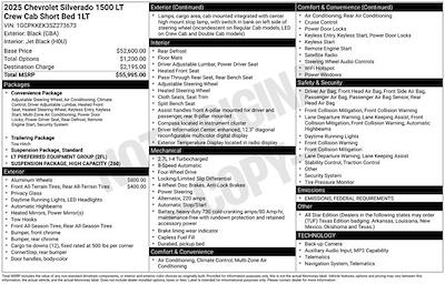 New 2025 Chevrolet Silverado 1500 LT Crew Cab 4WD Pickup for sale #273673 - photo 1