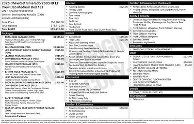 New 2025 Chevrolet Silverado 2500 LT Crew Cab 4x4 Pickup for sale #323638 - photo 2