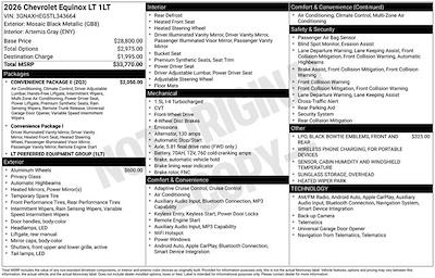 New 2026 Chevrolet Equinox LT for sale #343664 - photo 1