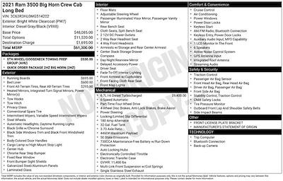 Used 2021 Ram 3500 Big Horn Crew Cab for sale #514202 - photo 2