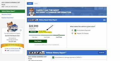 Used 2021 Dodge Durango SXT for sale #26F152A - photo 2