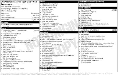 2027 Ram ProMaster 1500 Standard Roof FWD Empty Cargo Van for sale #D20734 - photo 2