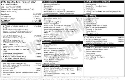 2020 Jeep Gladiator Crew Cab 4WD Pickup for sale #FOBR54515A - photo 2