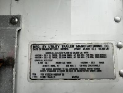Used 2017 Utility Trailer VS2RA 53/162/102 Refrigerated Trailer 667272 for sale #667272 - photo 11