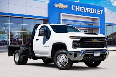 New 2024 Chevrolet Silverado 3500 Work Truck Regular Cab 4x4 9' 6" Knapheide Steel Flatbed Truck with Gooseneck Hitch for sale #445991 - photo 1