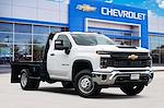 New 2024 Chevrolet Silverado 3500 Work Truck Regular Cab 4x4 9' 6" Knapheide Steel Flatbed Truck with Gooseneck Hitch for sale #446052 - photo 1