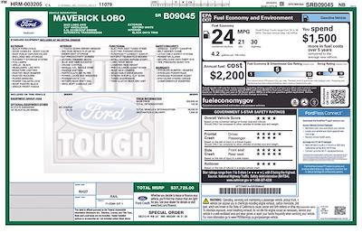 New 2025 Ford Maverick Lobo SuperCrew Cab AWD Pickup for sale #B251947 - photo 2
