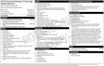 2019 Chevrolet Colorado Crew Cab RWD Pickup for sale #B253900A - photo 2