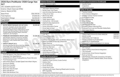 2026 Ram ProMaster 3500 High Roof FWD Empty Cargo Van for sale #D260261 - photo 2