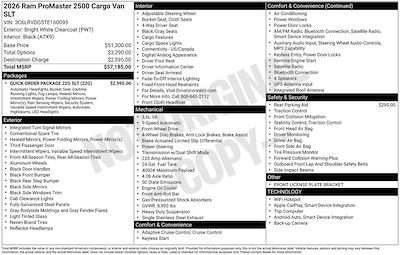 2026 Ram ProMaster 2500 High Roof FWD Empty Cargo Van for sale #D260273 - photo 2