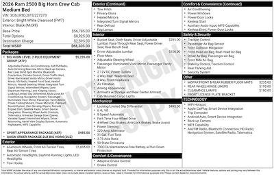 New 2026 Ram 2500 Big Horn Crew Cab for sale #D260303 - photo 2