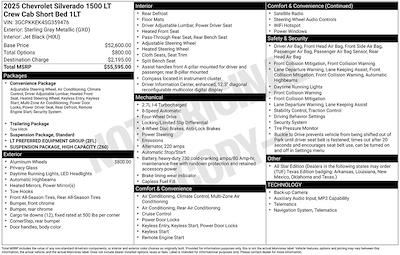 2025 Chevrolet Silverado 1500 Crew Cab 4WD Pickup for sale #P42423A - photo 1