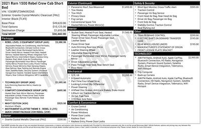 2021 Ram 1500 Crew Cab 4WD Pickup for sale #N29248A - photo 2