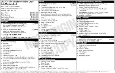 Used 2023 Jeep Gladiator Overland Crew Cab for sale #3561A - photo 1