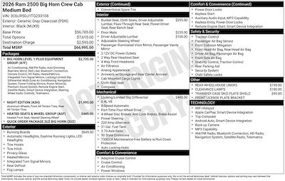 New 2026 Ram 2500 Big Horn Crew Cab for sale #3598 - photo 1