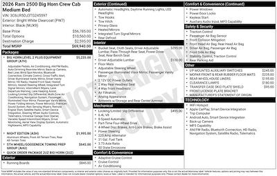 New 2026 Ram 2500 Big Horn Crew Cab for sale #3611 - photo 1