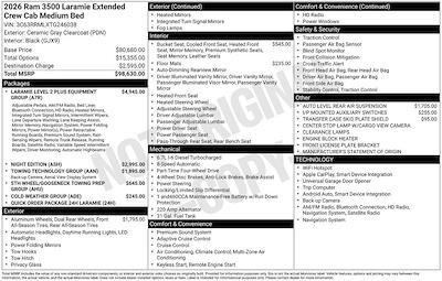 New 2026 Ram 3500 Laramie Mega Cab for sale #3661 - photo 1