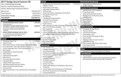 Used 2017 Dodge Grand Caravan SE Minivan for sale #P1363 - photo 1