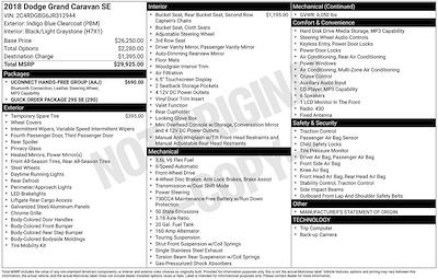 Used 2018 Dodge Grand Caravan SE Minivan for sale #P1364 - photo 1