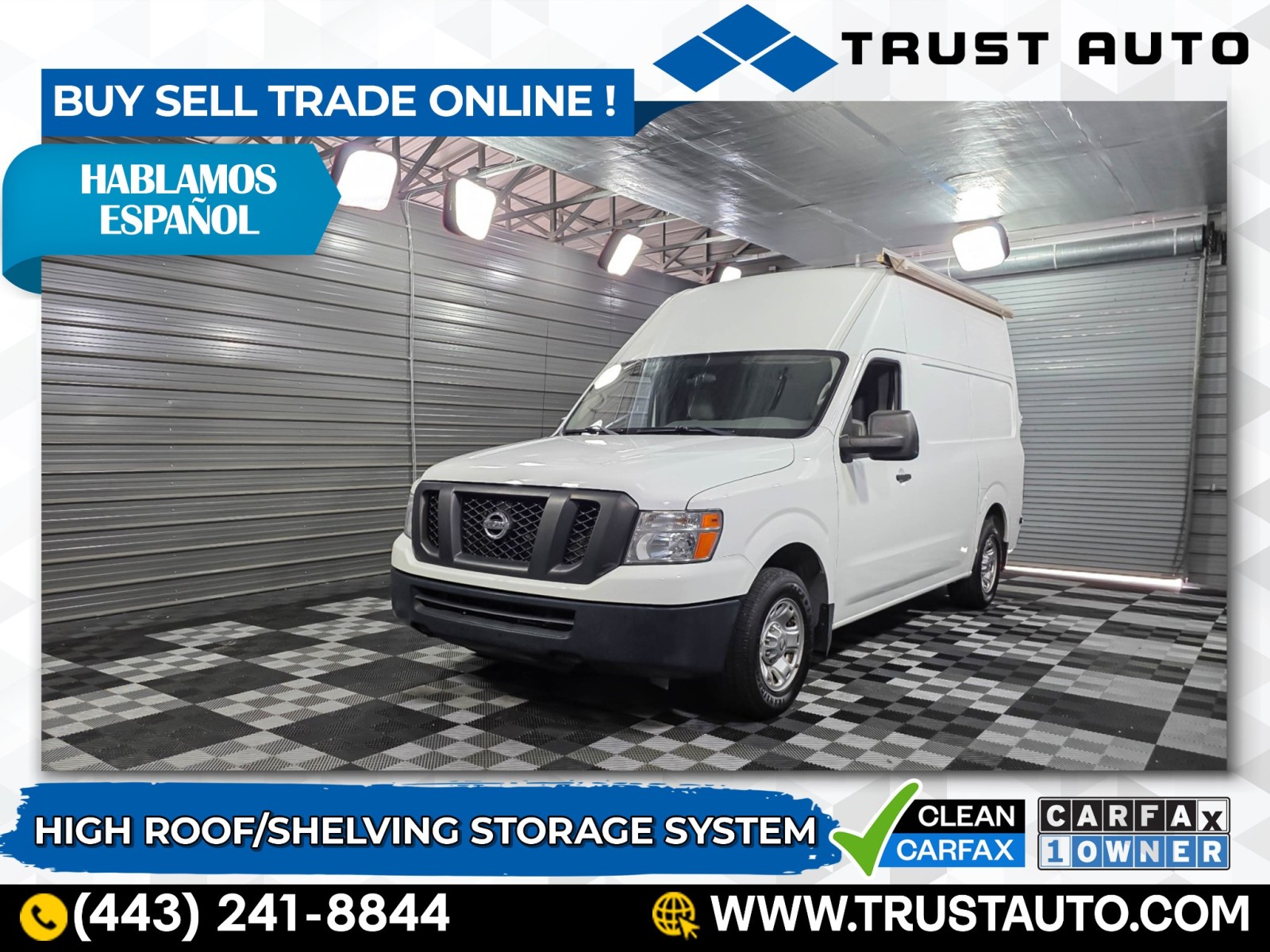 Used High Roof Cargo Van For Sale Used 2017 Nissan NV2500 Upfitted - Main Image