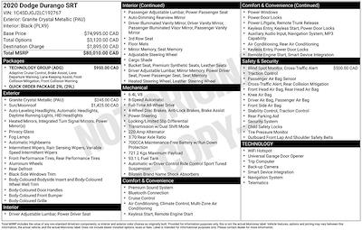 Used 2020 Dodge Durango SRT for sale #47861C - photo 1