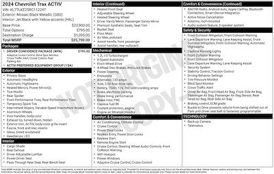 2024 Chevrolet Trax FWD SUV for sale #C33596 - photo 1