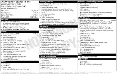 Used 2023 Chevrolet Equinox RS for sale #C33648 - photo 2