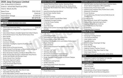 Used 2020 Jeep Compass Limited for sale #ZT87819B - photo 1