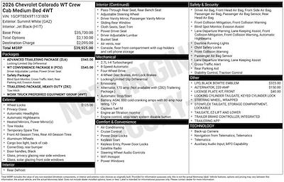 New 2026 Chevrolet Colorado Work Truck Crew Cab for sale #A01657 - photo 1