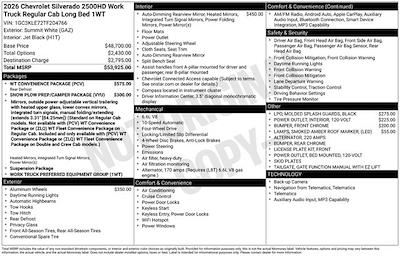 New 2026 Chevrolet Silverado 2500 Work Truck Regular Cab for sale #A01672 - photo 1