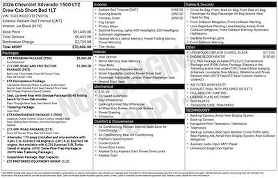 New 2026 Chevrolet Silverado 1500 LTZ Crew Cab for sale #A01677 - photo 2